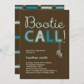 Bootin Call Baby Shower Einladung - Blue (Vorne/Hinten)