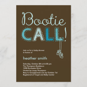 Bootin Call Baby Shower Einladung - Blue
