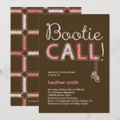 Bootin Call Baby Shower Einladung - Rosa (Vorne/Hinten)