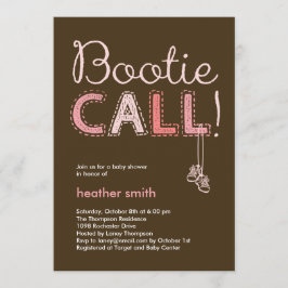 Bootin Call Baby Shower Einladung - Rosa
