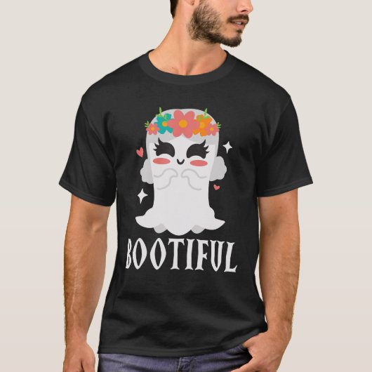 Bootischer Blume Ghost Niedlich Kawaii Halloween C T-Shirt (Vorderseite)