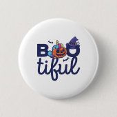 Bootischer Halloween Funny Unicorn Pumpkin Laterne Button (Vorderseite)