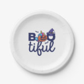 Bootischer Halloween Funny Unicorn Pumpkin Laterne Pappteller (Vorderseite)