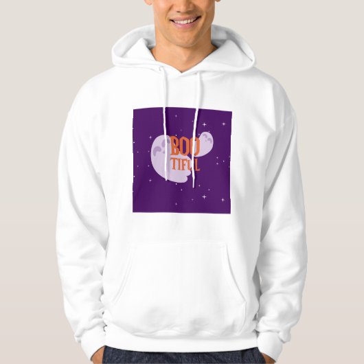 Bootischer Halloween Niedlich Ghost Boo Lila Hoodie (Vorderseite)