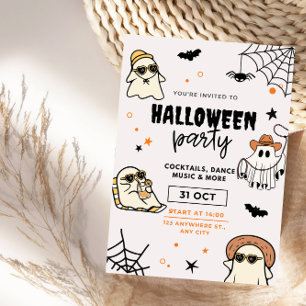 Bootivoll Niedliches Ghosts-Halloween-Party Einladung