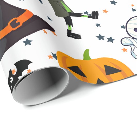 Bootivoll Niedliches Spooktacular Halloween Gemust Geschenkpapier (Rolleneckpunkt)