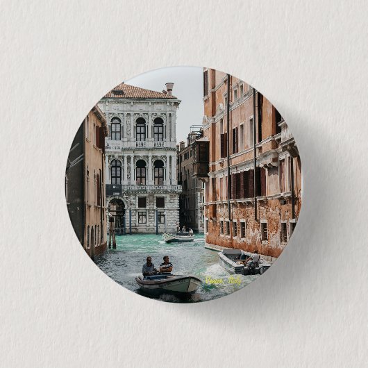 Bootkanal Venedig Button (Vorderseite)