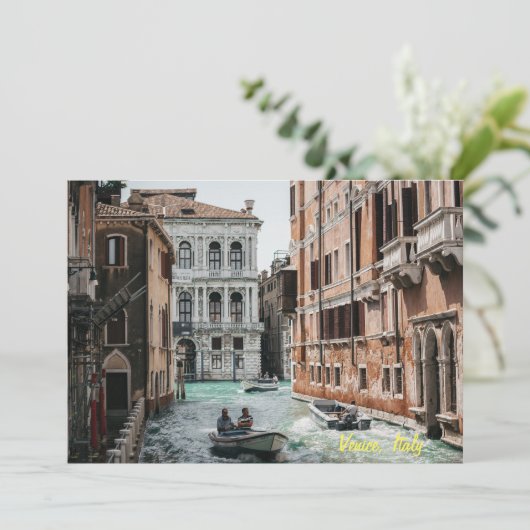 Bootkanal Venedig Einladung (Stehend Vorderseite)