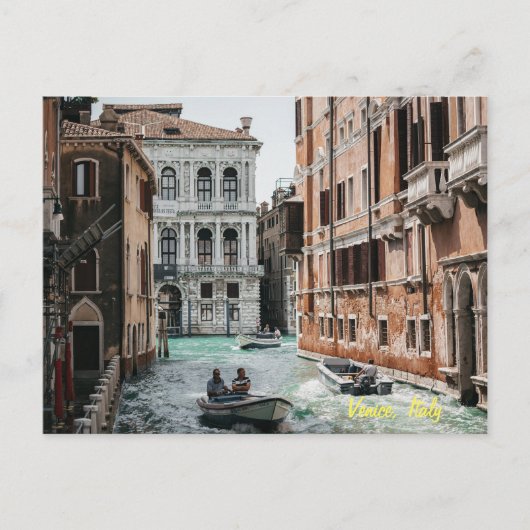 Bootkanal Venedig Feiertagspostkarte (Vorderseite)