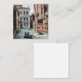 Bootkanal Venedig Quadratische Visitenkarte (Vorne/Hinten)