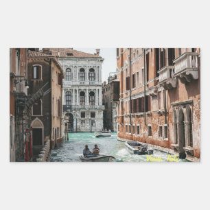Bootkanal Venedig Rechteckiger Aufkleber