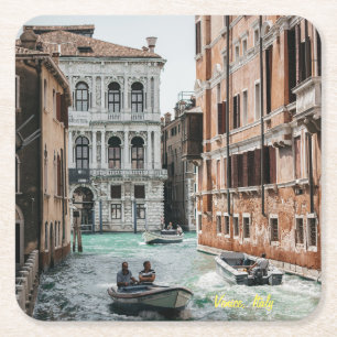 Bootkanal Venedig Rechteckiger Pappuntersetzer