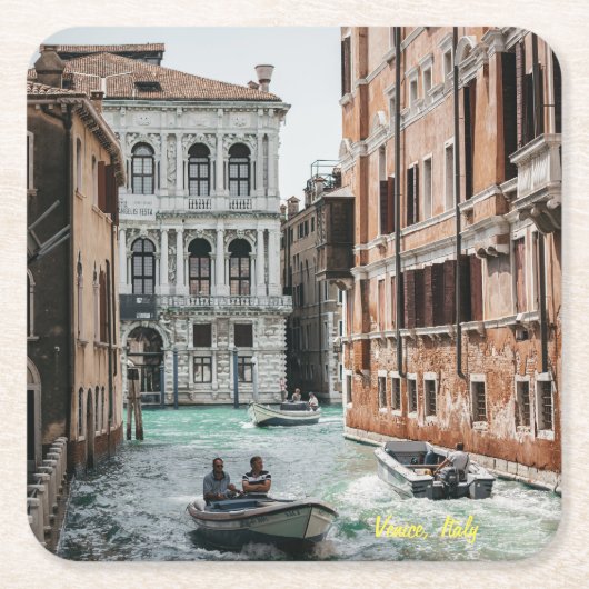 Bootkanal Venedig Rechteckiger Pappuntersetzer (Vorderseite)