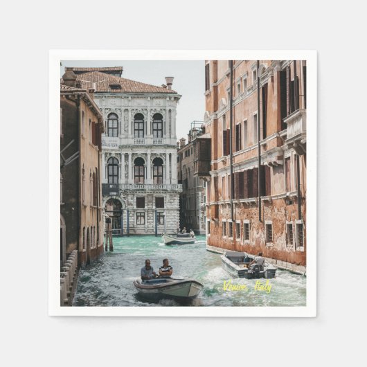 Bootkanal Venedig Serviette (Vorderseite)