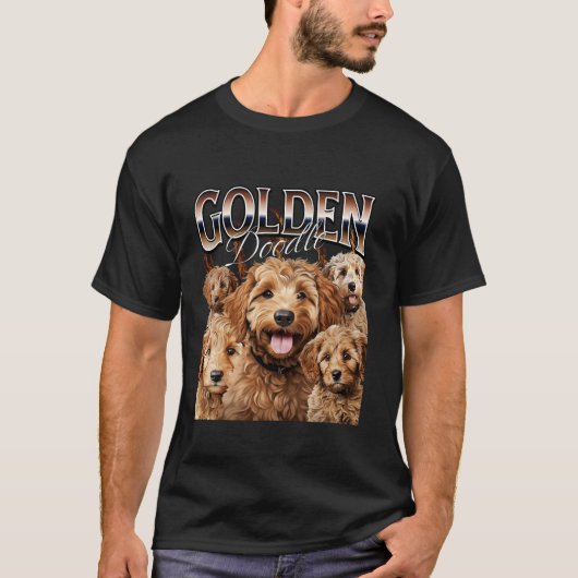 Bootleg Style Rap T-Shirt Goldendoodle Dog Design (Vorderseite)