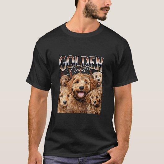 Bootleg Style Rap T-Shirt Goldendoodle Dog Design (Vorderseite)
