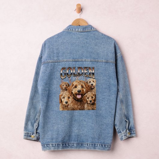 Bootleg Style Rap T-Shirt Goldendoodle Dog Design Jeansjacke (Hangar)