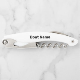 Bootname Weiß- und Schwarz-Text-Vorlage Kellnermesser