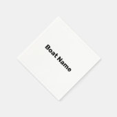 Bootname Weiß- und Schwarz-Text-Vorlage Serviette (Ecke)