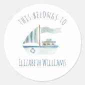 Bootnamenschule Runder Aufkleber (Vorderseite)