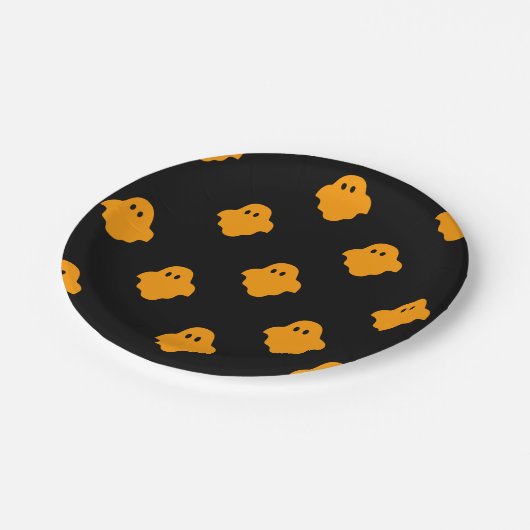 Bootplatte (Orange) Pappteller (Schrägansicht)