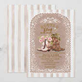 Boots and Bling Cowboy Cowgirl Couples Shower  Einladung (Vorne/Hinten)