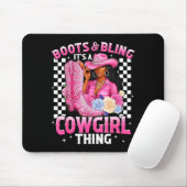 Boots And Bling It's Cowgirl Thing Black History G Mousepad (Mit Mouse)