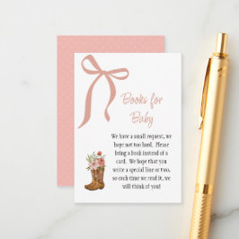 Boots and Bows Baby Girl Shower Books for Baby Begleitkarte