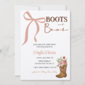 Boots and Bows Baby Girl Shower Einladung (Vorderseite)
