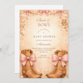 Boots And Bows Baby Shower Einladung (Vorne/Hinten)