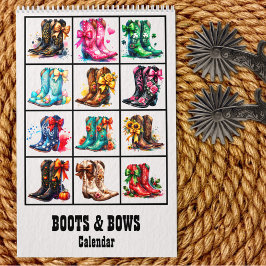 Boots and Bows Coquette Cowgirl  Calendar Kalender