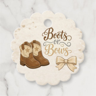 Boots and Bows Favor or Gift Tag Geschenkanhänger