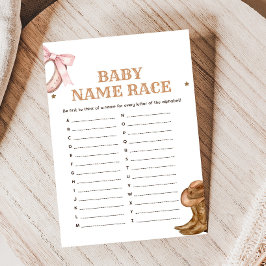 Boots and Bows Gender Reveal Baby Name Race Game