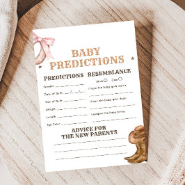 Boots and Bows Gender Reveal Baby Predictions Game