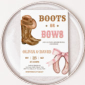 Boots and Bows Gender Reveal Einladung