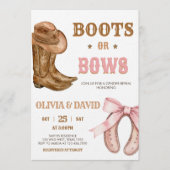 Boots and Bows Gender Reveal Einladung (Vorderseite)