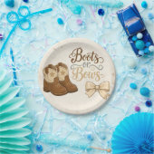 Boots and Bows Gender Reveal Paper Plate Pappteller (Party)