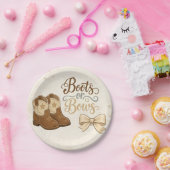 Boots and Bows Gender Reveal Paper Plate Pappteller (Party)