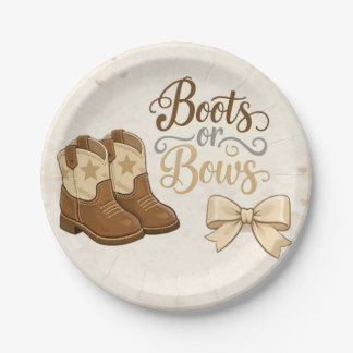 Boots and Bows Gender Reveal Paper Plate Pappteller