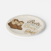 Boots and Bows Gender Reveal Paper Plate Pappteller (Schrägansicht)