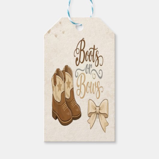 Boots and Bows Gift Tags Geschenkanhänger (Vorderseite)