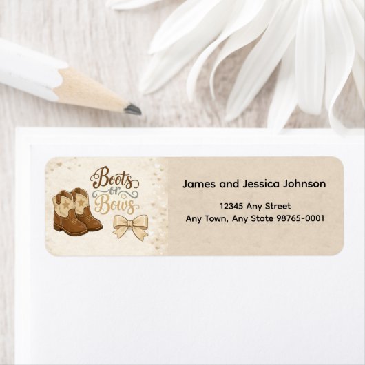 Boots and Bows Return Address Label (Insitu)