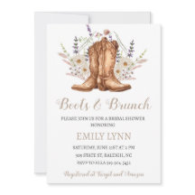 Boots and Brunch Western Bridal Shower Invitation