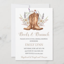 Boots and Brunch Western Bridal Shower Invitation Einladung