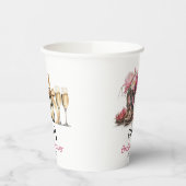 Boots and Bubbles Brautparty Letzte Runde Pappbecher (Links)