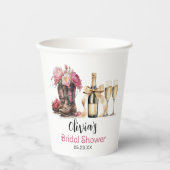 Boots and Bubbles Brautparty Letzte Runde Pappbecher (Vorderseite)