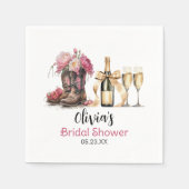 Boots and Bubbles Brautparty Letzte Runde Serviette (Vorderseite)