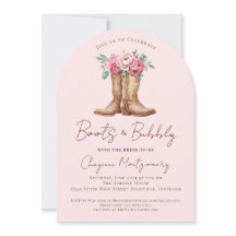 Boots and Bubbly Blush Pink Floral Bridal Shower