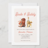 Boots and Bubbly Bridal Shower Einladung (Vorderseite)
