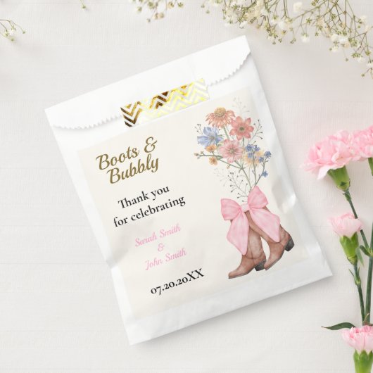 Boots and Bubbly Bridal Shower Geschenktütchen (Versiegelt)